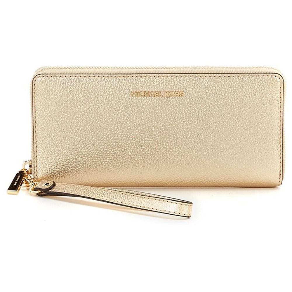 COPY - NWOT Gold leather MK zip wallet